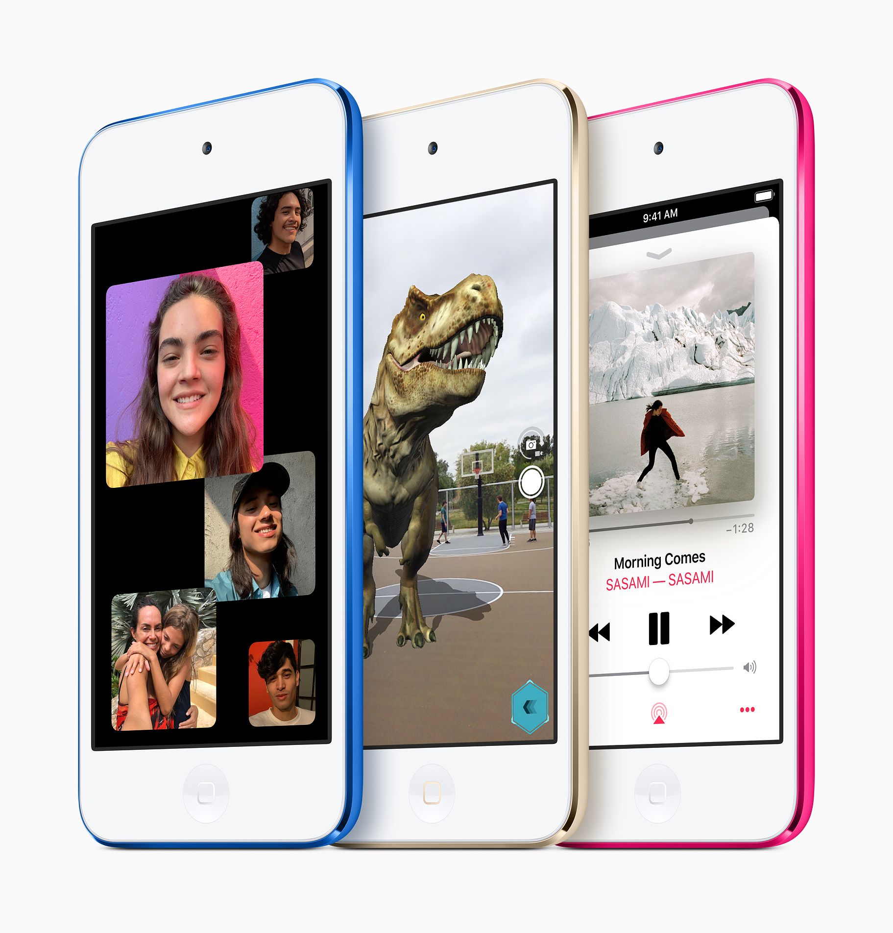 Ryhmä-FaceTime, lisätyn todellisuuden sovellukset sekä suurempi tallennusmuisti vaikkapa offline-tilaan tallennettavalle musiikille ovat uuden iPod touchin uudistuksia.