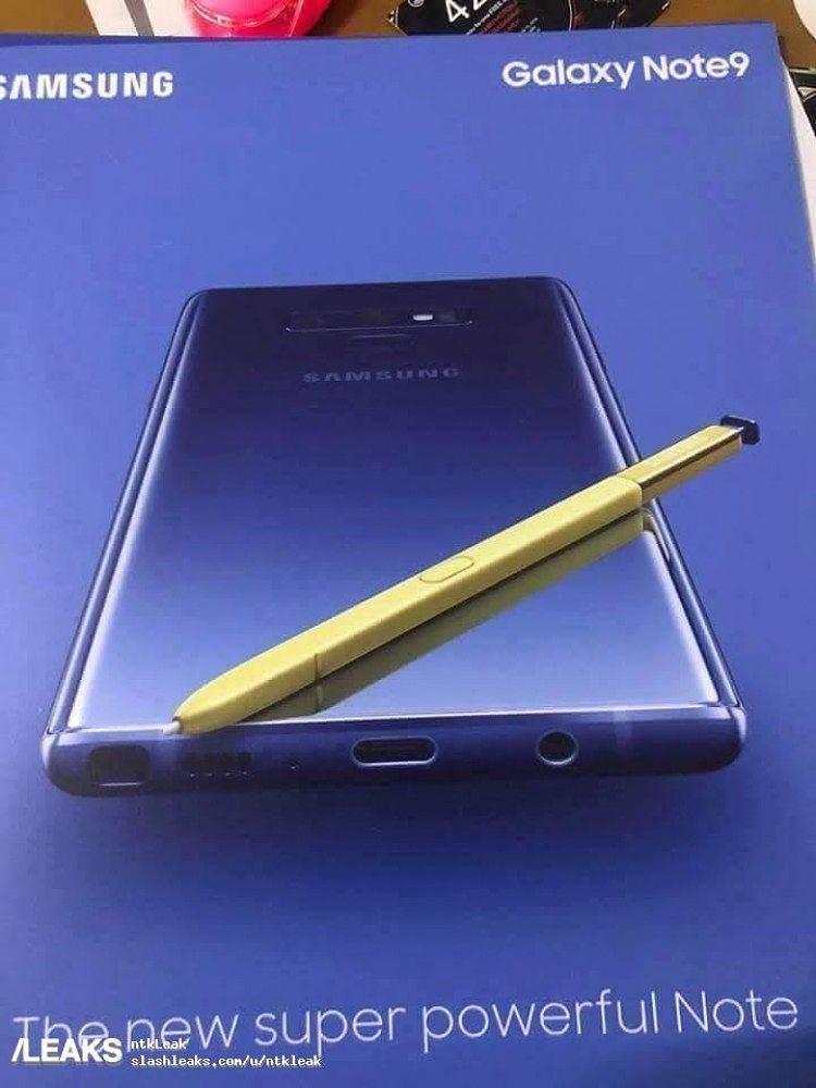 Samsung Galaxy Note9 vuotaneessa julisteessa.