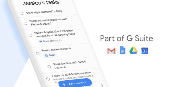 Google Tasks on osa Googlen G Suite -kokonaisuutta.