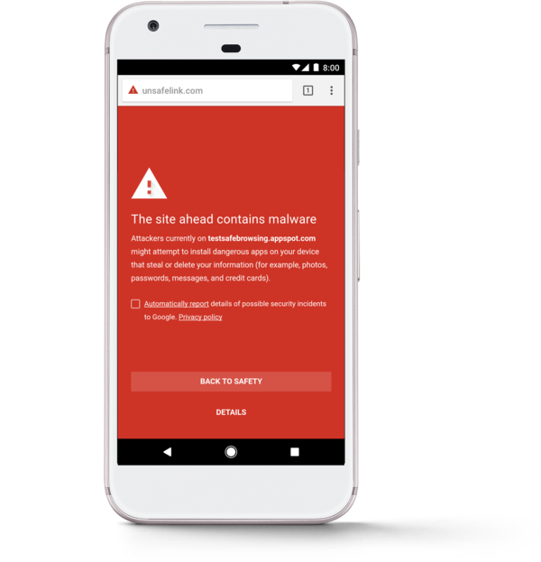 Chromen verkkoselailua turvaavat varoitukset on myös niputettu Google Play Protectin alle.
