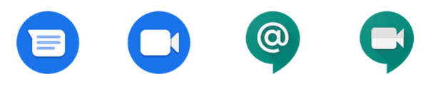 Viestit-sovellus, Google Duo, Hangouts Chat ja Hangouts Meet ovat kaikki Googlen viestintäsovelluksia.