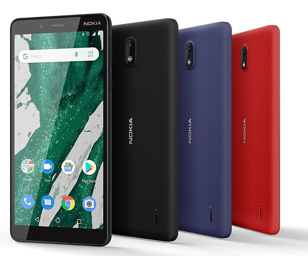 Nokia 1 Plus eri väreissä.