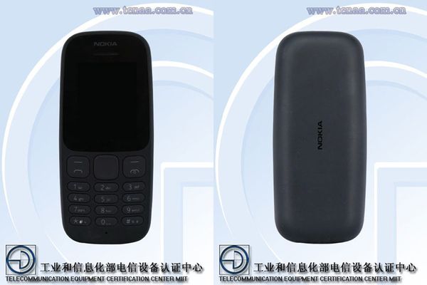Nokia TA-1034 edestä ja takaa.