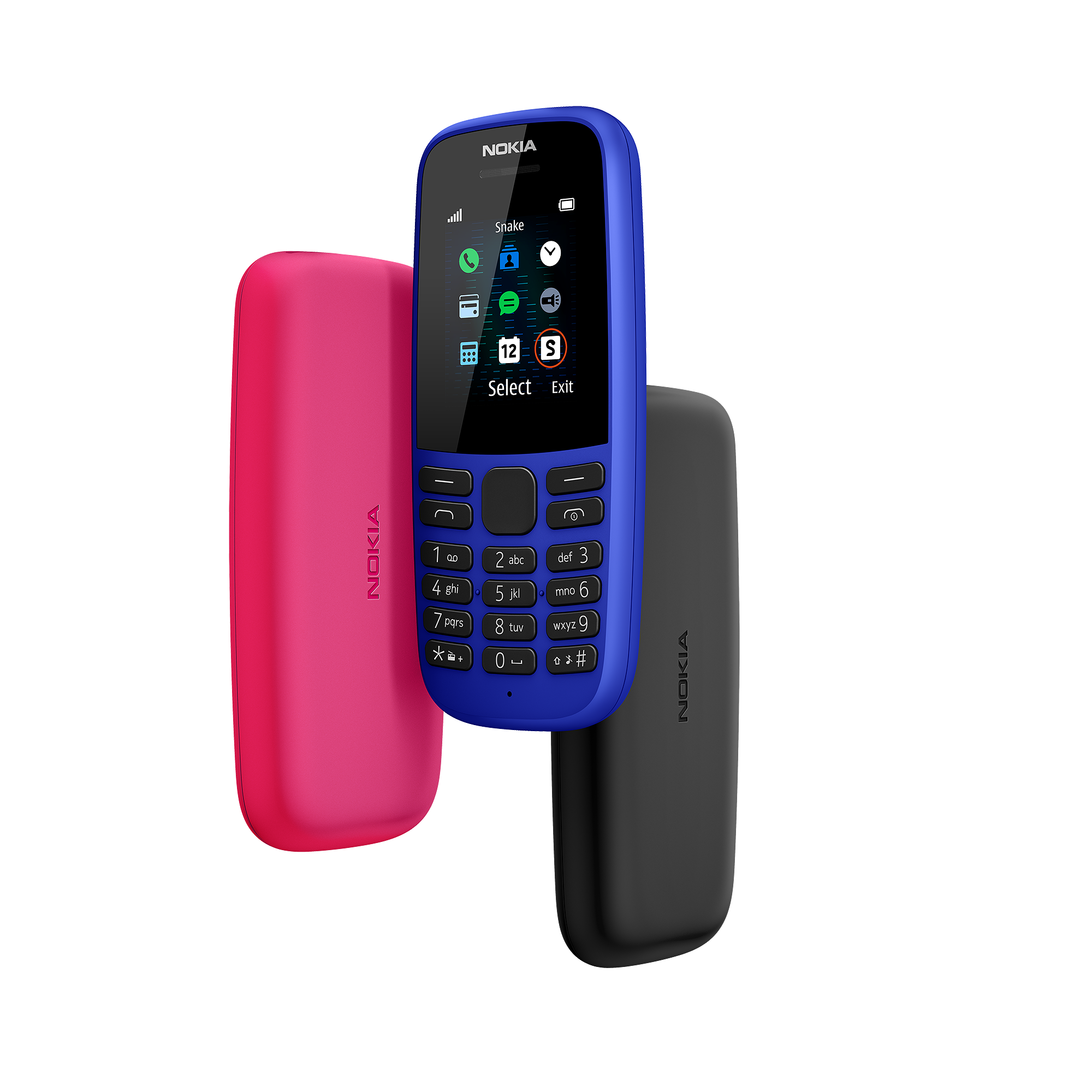 Neljännen sukupolven Nokia 105 -peruspuhelin.