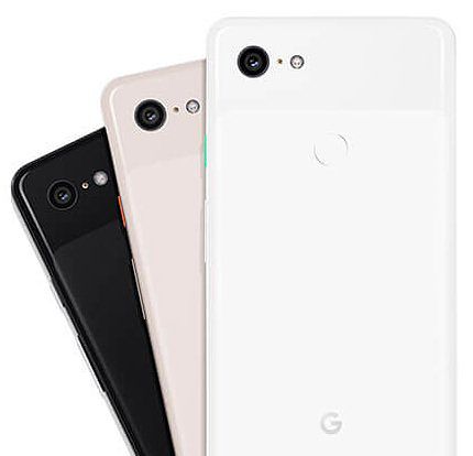 Pixel 3 -älypuhelinten värivaihtoehdot.