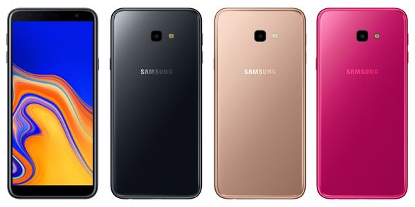 Samsung Galaxy J4+:n värivaihtoehdot.