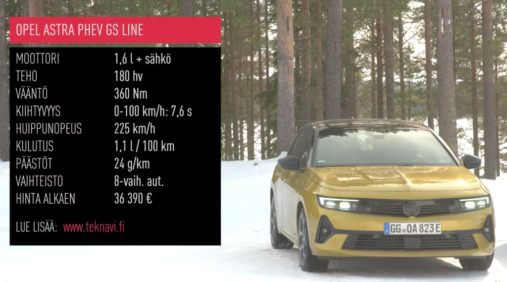 Vauhtikaksikko, Opel Astra GS Line hybridi Kuusamossa.