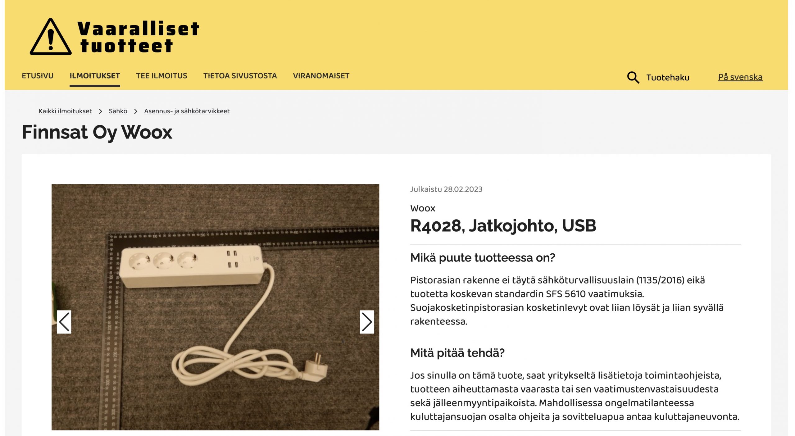 Onko Sinulla K yt ss T llainen Jatkojohto Tukes Aiheuttaa 
