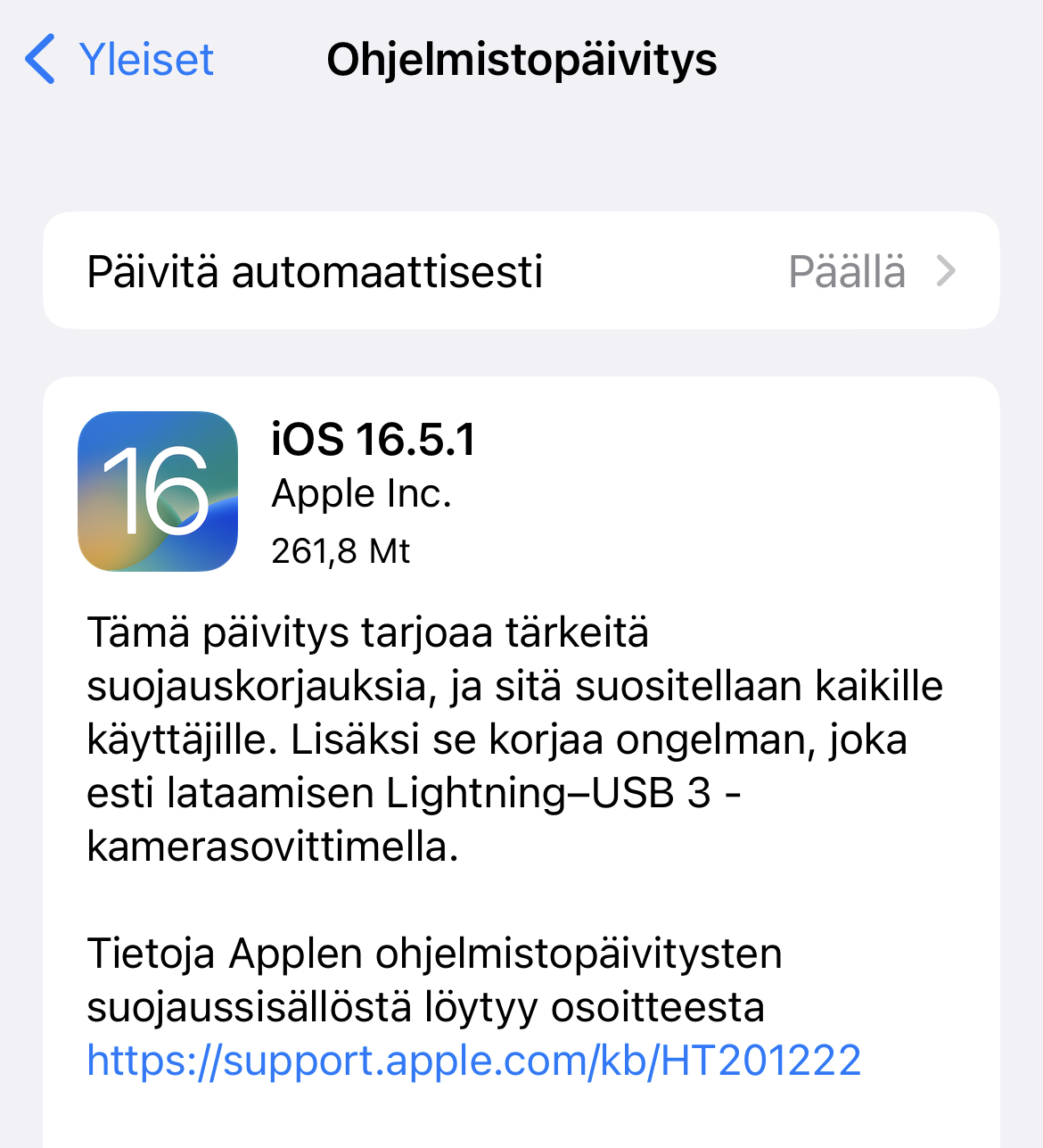 Asenna heti apple julkaisi t rkeit suojausp ivityksi muun muassa